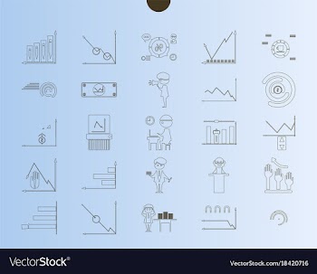 Outline web icon set - money finance payments vector image