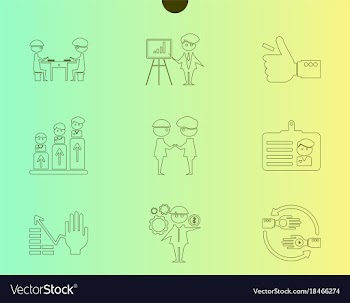 Outline web icon set - money finance payments vector image