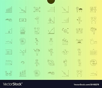Outline web icon set - money finance payments vector image