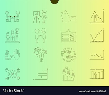 Outline web icon set - money finance payments vector image