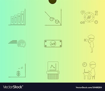 Outline web icon set - money finance payments vector image