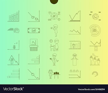 Outline web icon set - money finance payments vector image