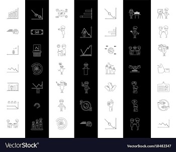 Outline web icon set - money finance payments vector image