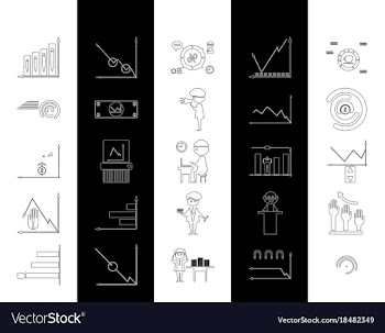 Outline web icon set - money finance payments vector image