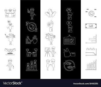 Outline web icon set - money finance payments vector image