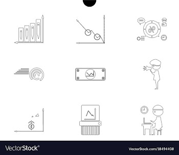 Outline web icon set - money finance payments vector image