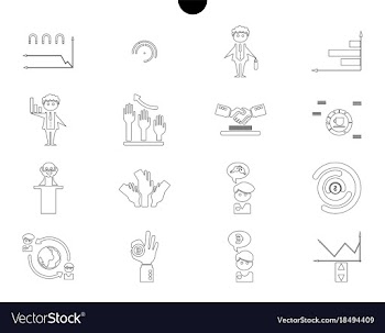 Outline web icon set - money finance payments vector image