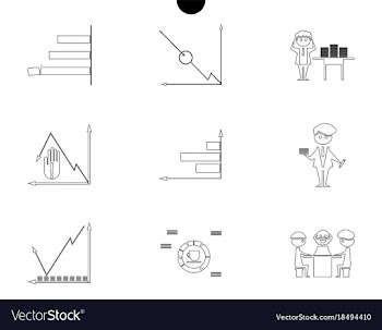 Outline web icon set - money finance payments vector image