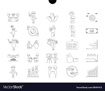 Outline web icon set - money finance payments vector image
