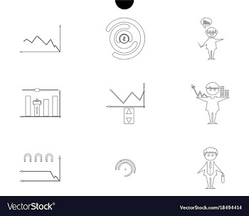 Outline web icon set - money finance payments vector image