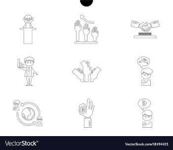 Outline web icon set - money finance payments vector image
