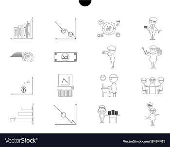 Outline web icon set - money finance payments vector image