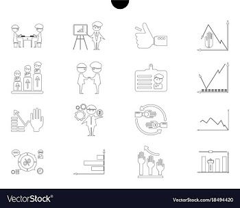 Outline web icon set - money finance payments vector image