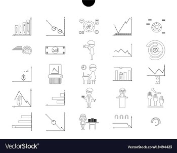 Outline web icon set - money finance payments vector image