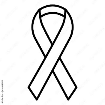 Outlined cancer ribbon icon