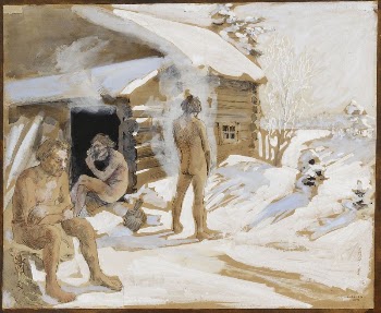 Outside the sauna, 1891, by Akseli | Free Photo - rawpixel