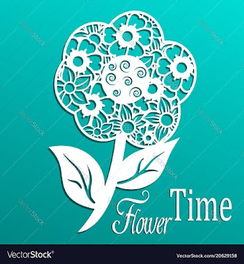 Outwork with flowers and leave vector image