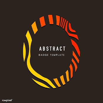 Oval abstract badge template vector | Free stock vector - 538154