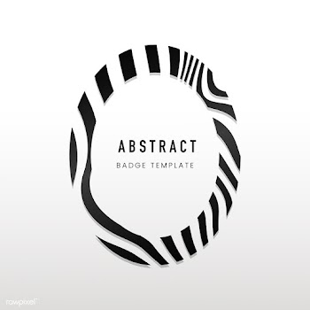Oval black and white abstract badge vector | Free stock vector - 538133