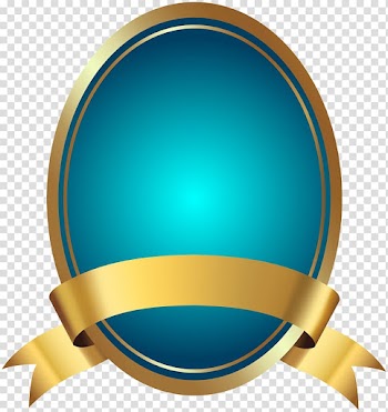 Oval blue and brown board , , Blue Label with Banner transparent background PNG clipart