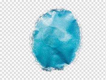 Oval blue textile, Watercolor painting, Blue watercolor water stains transparent background PNG clipart