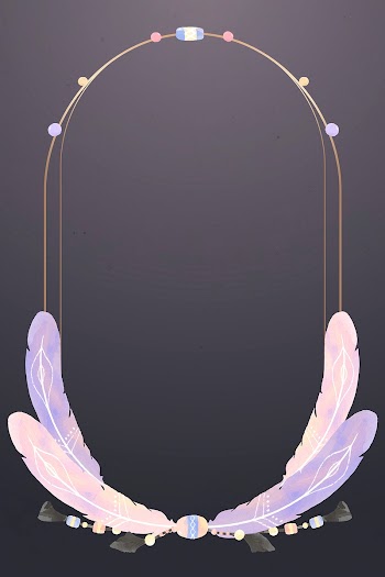 Oval Bohemian style frame vector