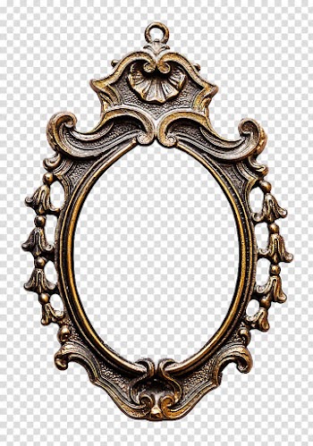 Oval brass-colored frame transparent background PNG clipart