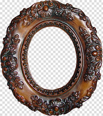 Oval brown frame transparent background PNG clipart