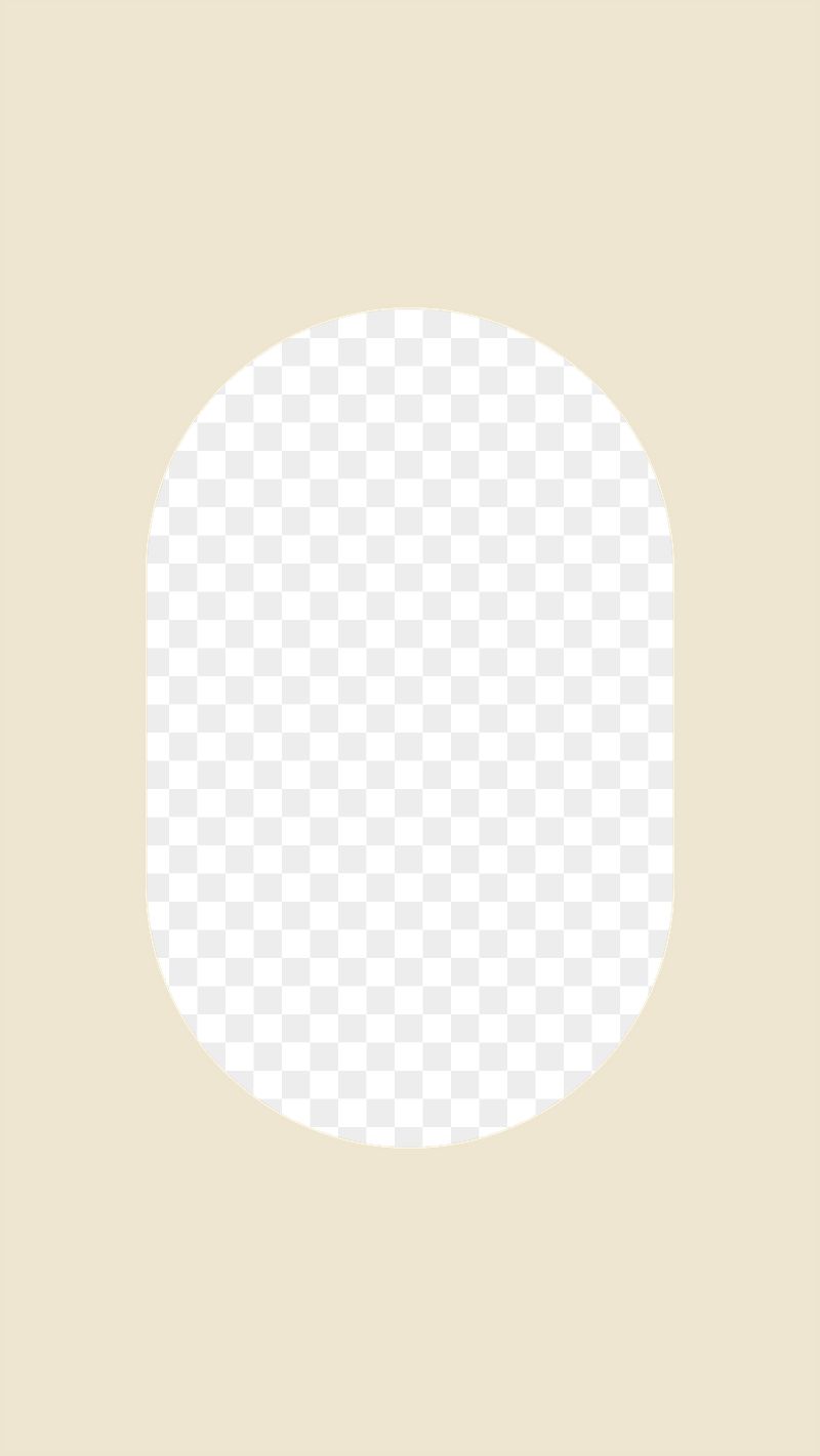 Oval geometric png frame, beige | Free PNG - rawpixel