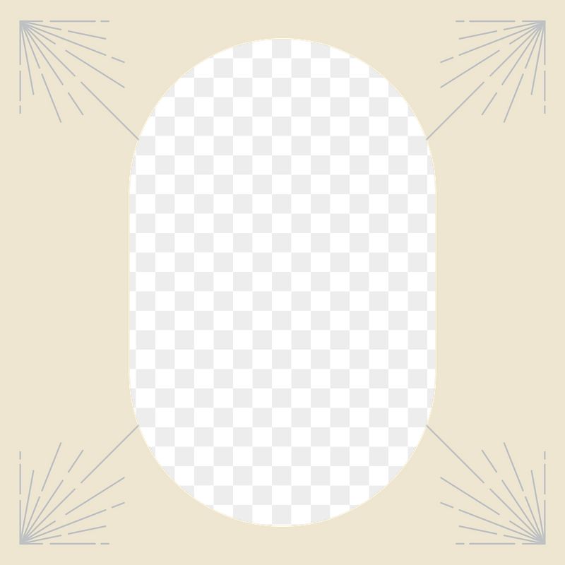 Oval geometric png frame, beige | Free PNG - rawpixel