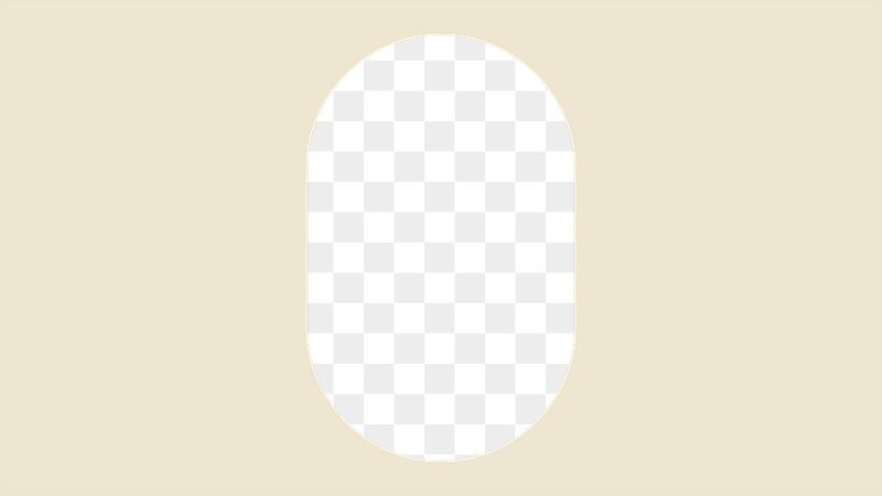 Oval geometric png frame, beige | Free PNG - rawpixel