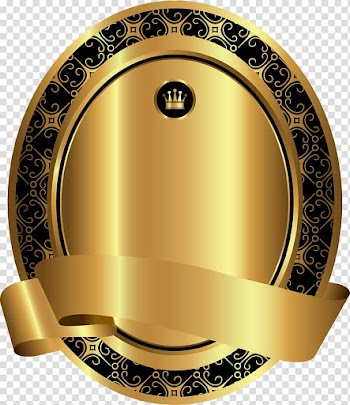 Oval gold and black frame illustration, Cartoon Golden Circle transparent background PNG clipart