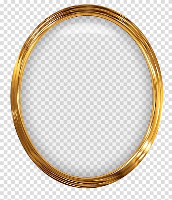 Oval gold-colored frame illustration, Collage Gold, Gold Collage transparent background PNG clipart