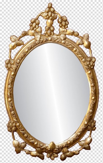 Oval gold-colored metal-framed mirror, Mirror Oval transparent background PNG clipart