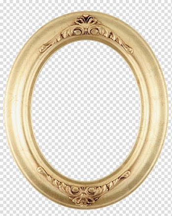 Oval gold frame, Frames Mirror Oval Gold, mirror transparent background PNG clipart