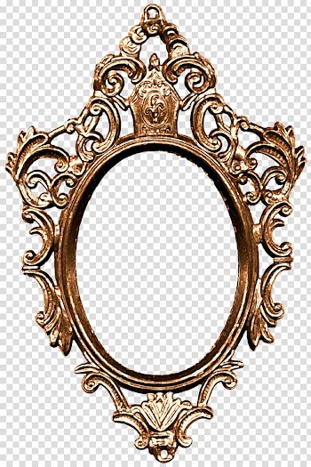 Oval gold frame, Magic Mirror Frames , mirror transparent background PNG clipart