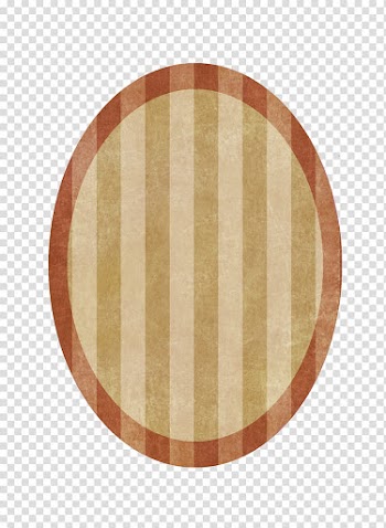 Oval Striped Frame, brown oval shape transparent background PNG clipart