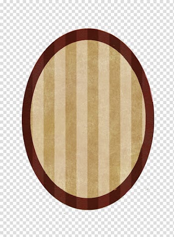 Oval Striped Frame, oval beige and brown illustration transparent background PNG clipart