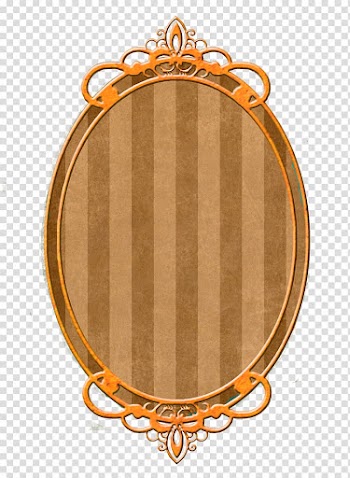 Oval Striped Frame, oval brown tray transparent background PNG clipart