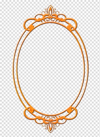 Oval Striped Frame, oval orange frame digital art transparent background PNG clipart