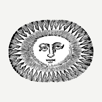 Oval sun drawing clipart, surreal | Free PSD - rawpixel