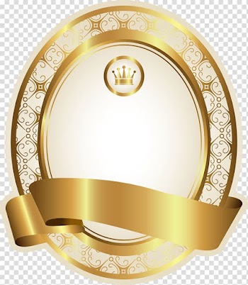 Oval white and gold frame illustration, Golden ribbon transparent background PNG clipart