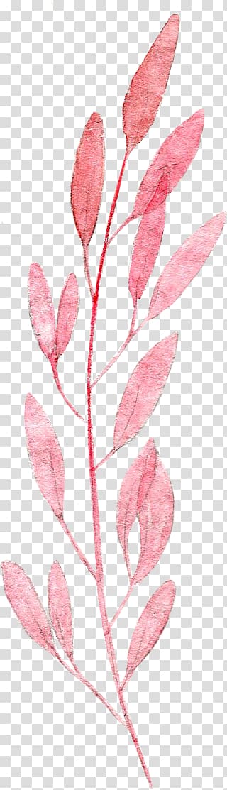 Ovate leaf pink plant illustration, Watercolor painting Leaf Pink Drawing, Watercolor leaves transparent background PNG clipart