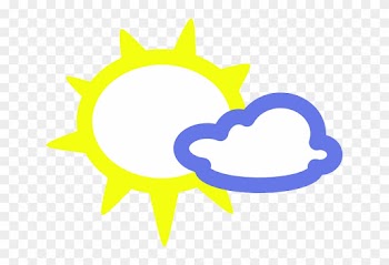 Overclouded Sunny, Cloudy, Sun, Cloud, Overcast, Overclouded - Weather Symbols Sun
