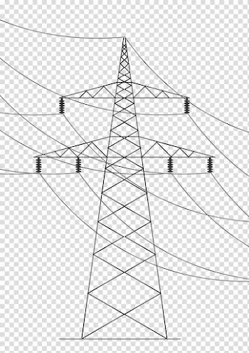 Overhead power line Drawing Electric power transmission Electricity, pole transparent background PNG clipart