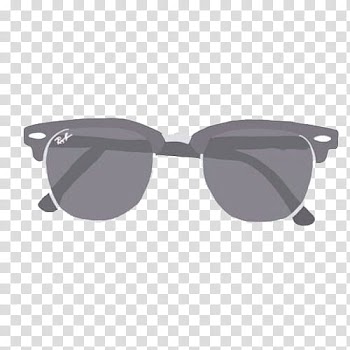 Overlays, black framed Ray-Ban clubmaster sunglasses transparent background PNG clipart