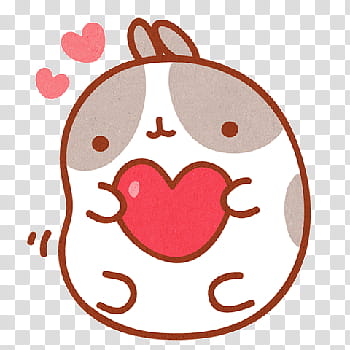 Overlays, bunny with heart sticker transparent background PNG clipart