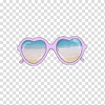 Overlays, pink heart sunglasses drawing transparent background PNG clipart