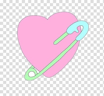 Overlays, pink heart with safety pin transparent background PNG clipart
