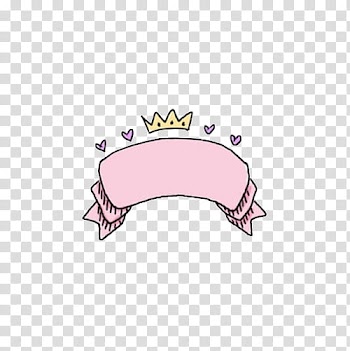 Overlays, pink ribbon with yellow crown illustration transparent background PNG clipart